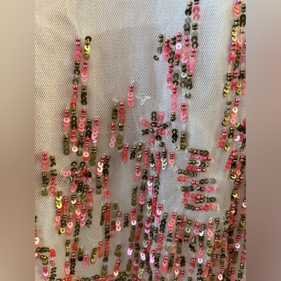 ZARA Pink Mesh Embellished Top - Picture 2 of 8